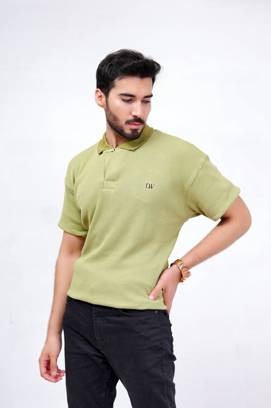 Mint Wave Knitted Polo